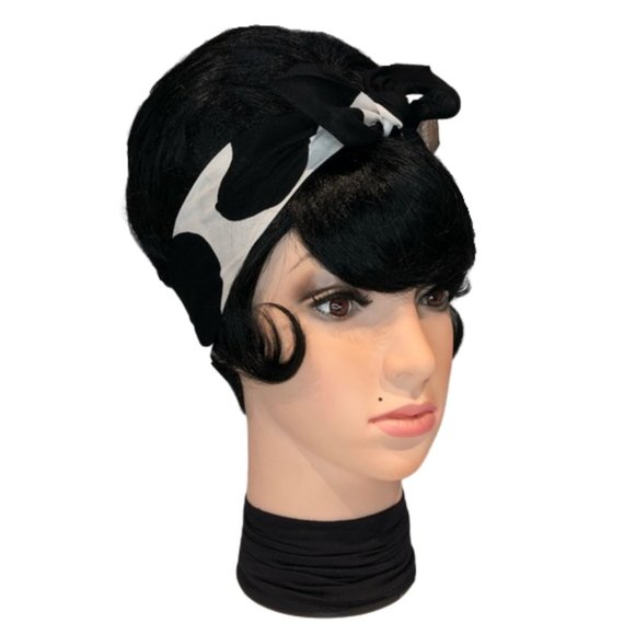 Cow Print Black and White Bandana Tie Headband - Picture 4 of 13